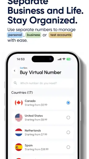 GetSim: eSIM & 2ος Αριθμός screenshot