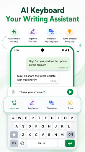 Glance: Grammar & AI Keyboard screenshot