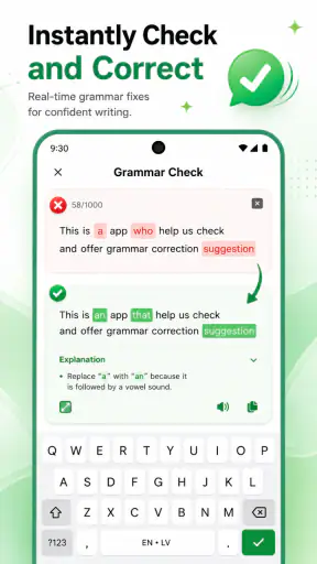 Glance: Grammar & AI Keyboard screenshot