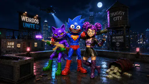 Huggy Rope Hero: City Crime screenshot