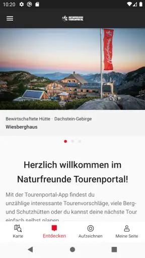 Naturfreunde Tourenportal screenshot