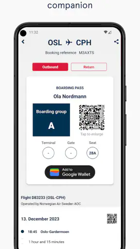 Norwegian Travel Assistant screenshot