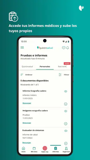 Quirónsalud screenshot