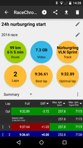 RaceChrono Pro screenshot