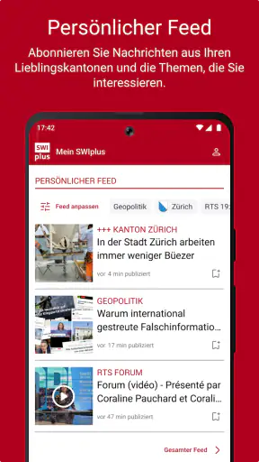 SWIplus von Swissinfo screenshot