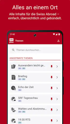 SWIplus von Swissinfo screenshot