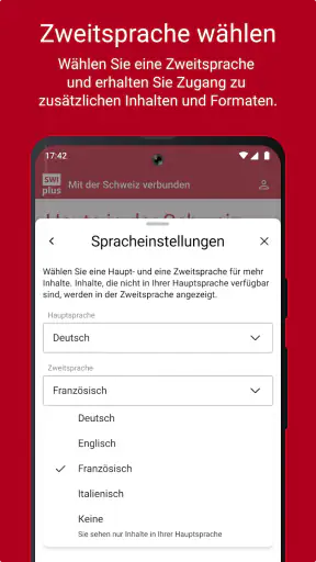 SWIplus von Swissinfo screenshot