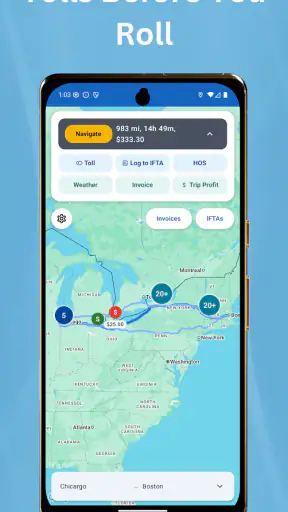 Toll Calculator GPS Navigation screenshot