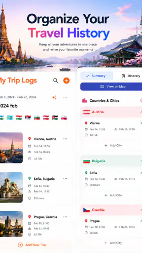 Travelog: Travel Map Tracker screenshot