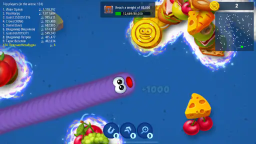 Worms Zone - Πεινασμένο φίδι screenshot