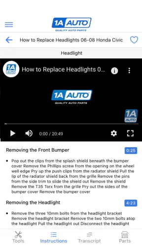 1A Auto: Parts & Repair Videos screenshot