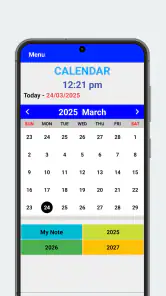 2025 Calendar screenshot