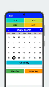 2025 Calendar screenshot