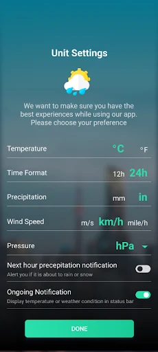 9Weather: Weather forecast screenshot