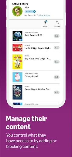 Amazon Kids Parent Dashboard screenshot