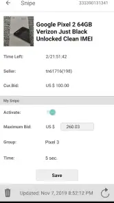 Auction Bid Sniper for eBay screenshot