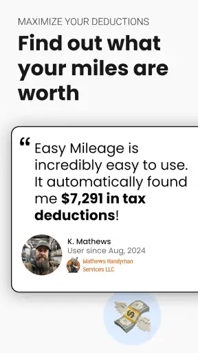 Automatic Mileage Tracker App screenshot