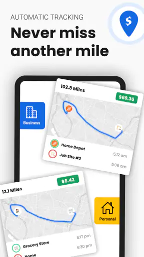 Automatic Mileage Tracker App screenshot