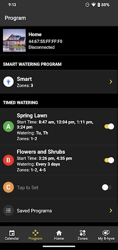 B-hyve screenshot