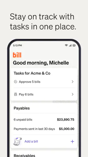BILL AP & AR Business Payments screenshot