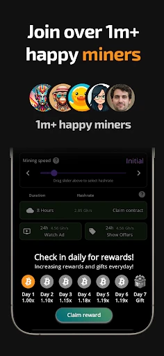 Bitcoin mining - Crypto Miner screenshot