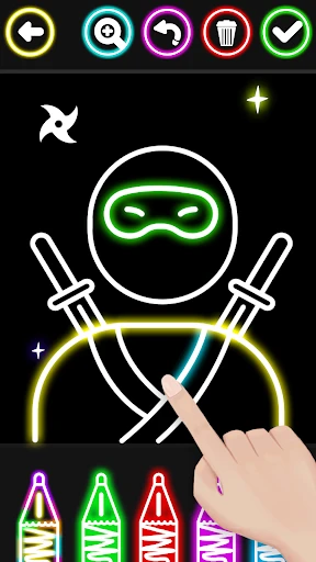 Boys Ninja Coloring & Memory screenshot