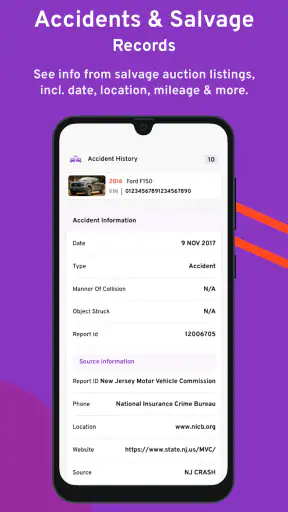 Bumper Vehicle History Reports screenshot