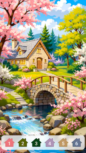 Cabin & House Paint by Numbers screenshot
