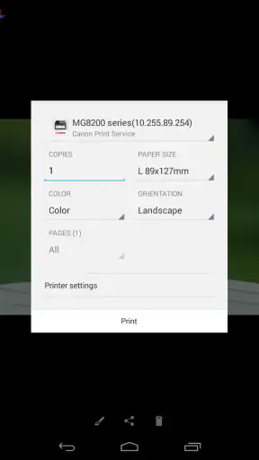 Canon Print Service screenshot
