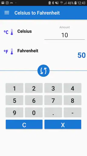 Celsius to Fahrenheit Convert screenshot