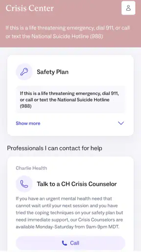 Charlie Health screenshot