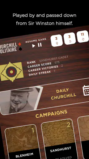 Churchill Solitaire Card Game screenshot