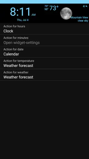 Clock, Date and Weather Widget screenshot
