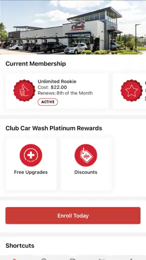 Club Car Wash Mobile App screenshot