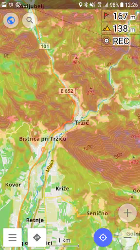 Contour lines plugin — OsmAnd screenshot