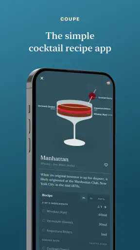 Coupe - cocktail recipes screenshot