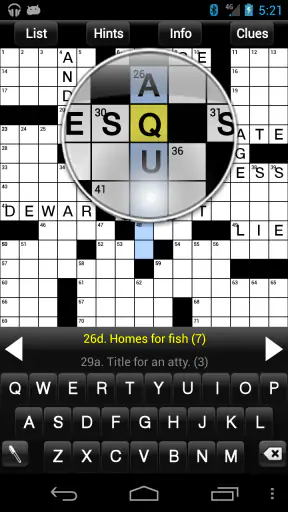 Crosswords screenshot