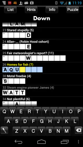 Crosswords screenshot