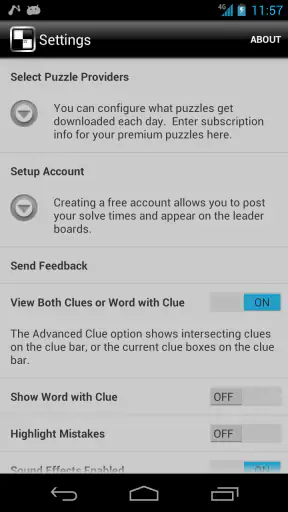 Crosswords screenshot