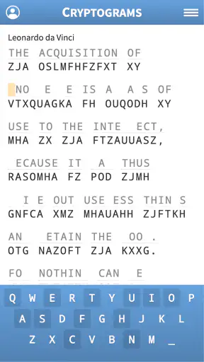 Cryptogram · Cryptoquote Game screenshot