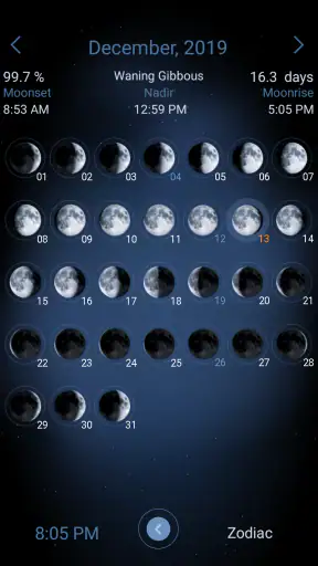 Deluxe Moon - Moon Calendar, P screenshot