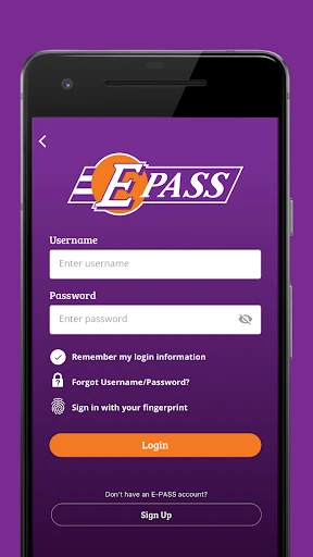 E-PASS Toll App screenshot