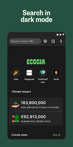 Ecosia - Safe Internet Browser screenshot