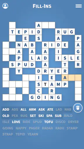 Fill-Ins · Word Fit Puzzles screenshot