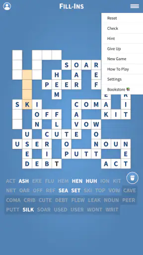 Fill-Ins · Word Fit Puzzles screenshot
