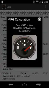 FillUp - Gas Mileage Log screenshot