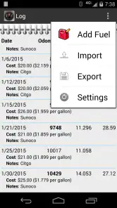 FillUp - Gas Mileage Log screenshot