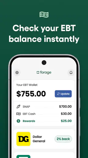 Forage EBT Balance & Rewards screenshot