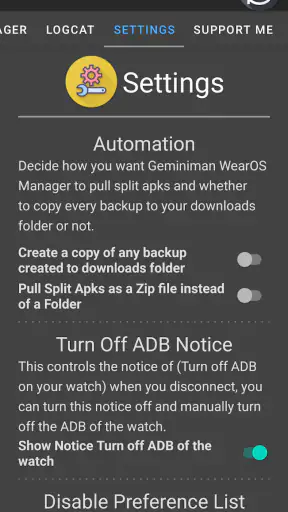 GeminiMan WearOS Manager screenshot