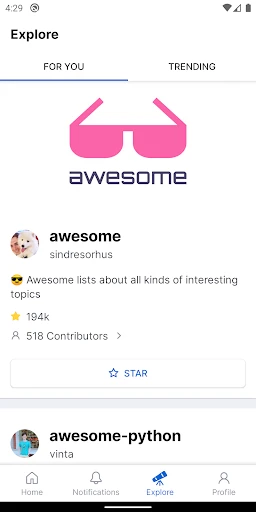 GitHub screenshot